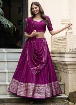 Chanderi Wine Festival Wear Weaving  Readymade Lehenga Choli